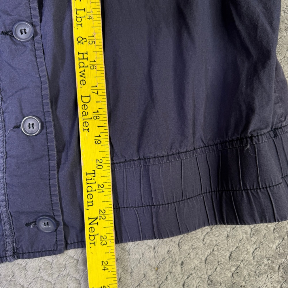 Maurices Navy Blue Utility Jacket Button Front Roll Tab Sleeve Distressed - Picture 10 of 11